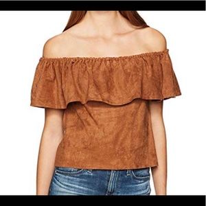 Faux Suede off the shoulder top
